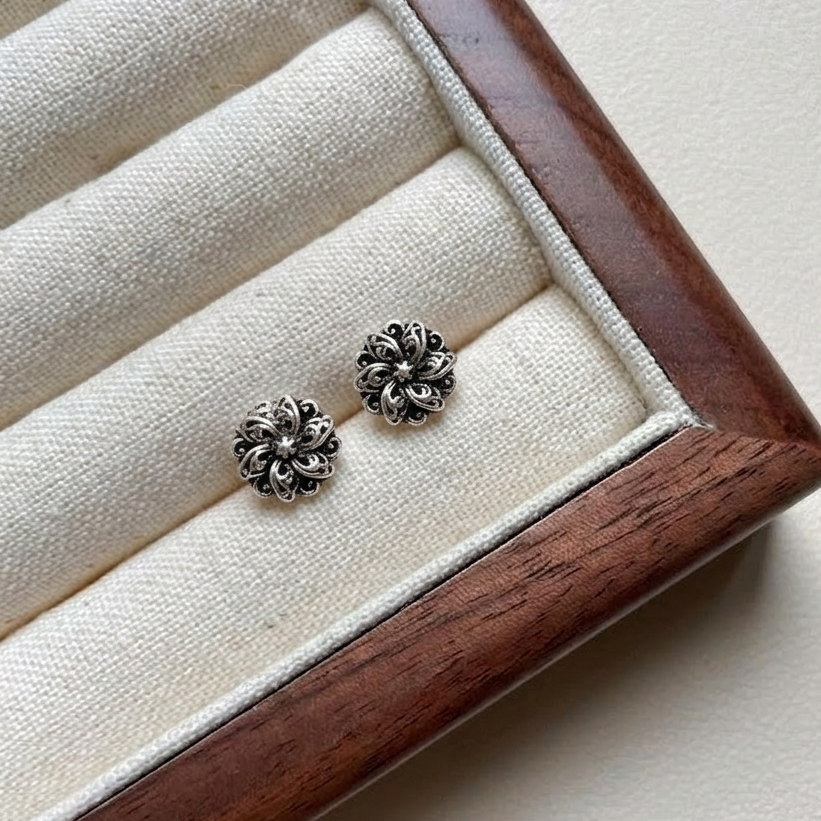 Aros flor vintage