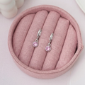 Aros argollas de circón rosado