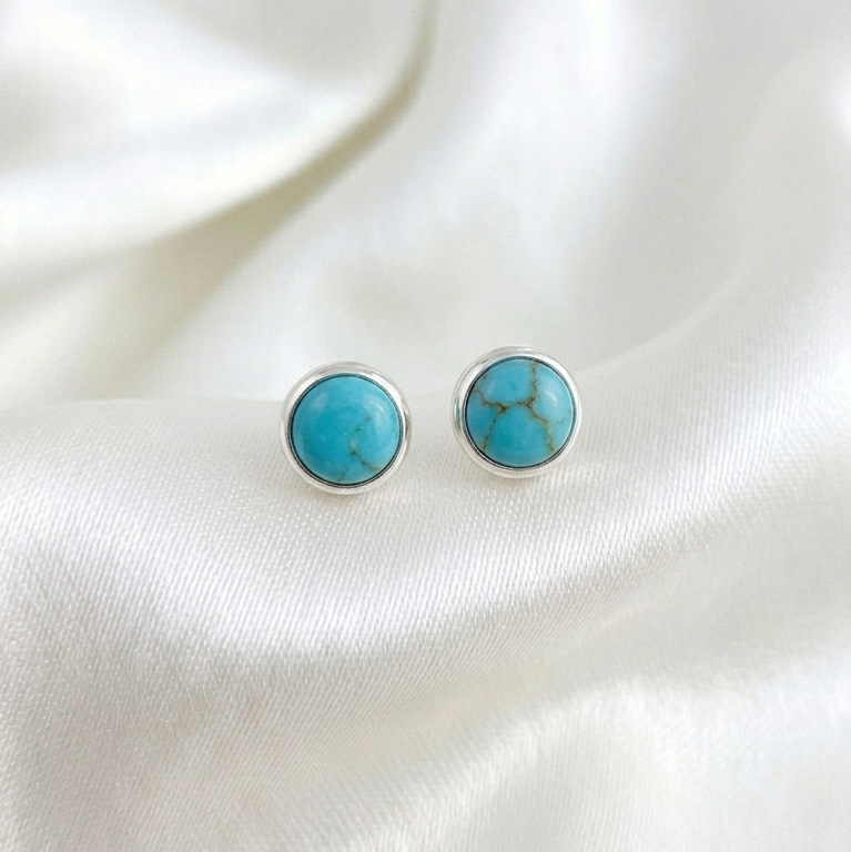 Aros de turquesa pequeños