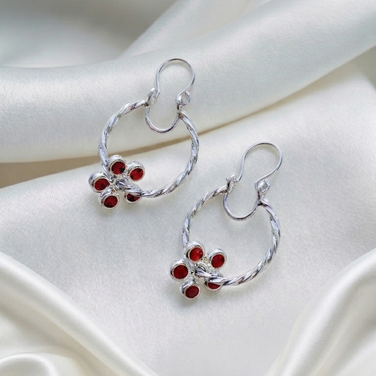 Aros argollas flor eterna