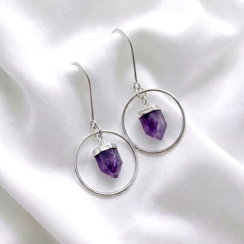 Aros con Amatista natural