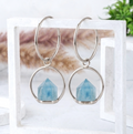Aros argollas con cuarzo natural