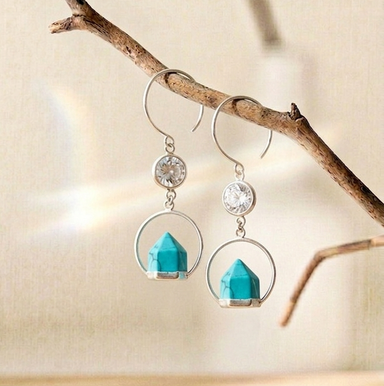 Aros con turquesa natural