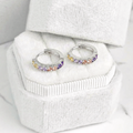Aros argollas con circones de colores