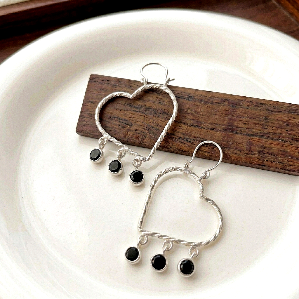 Aros argollas de corazón