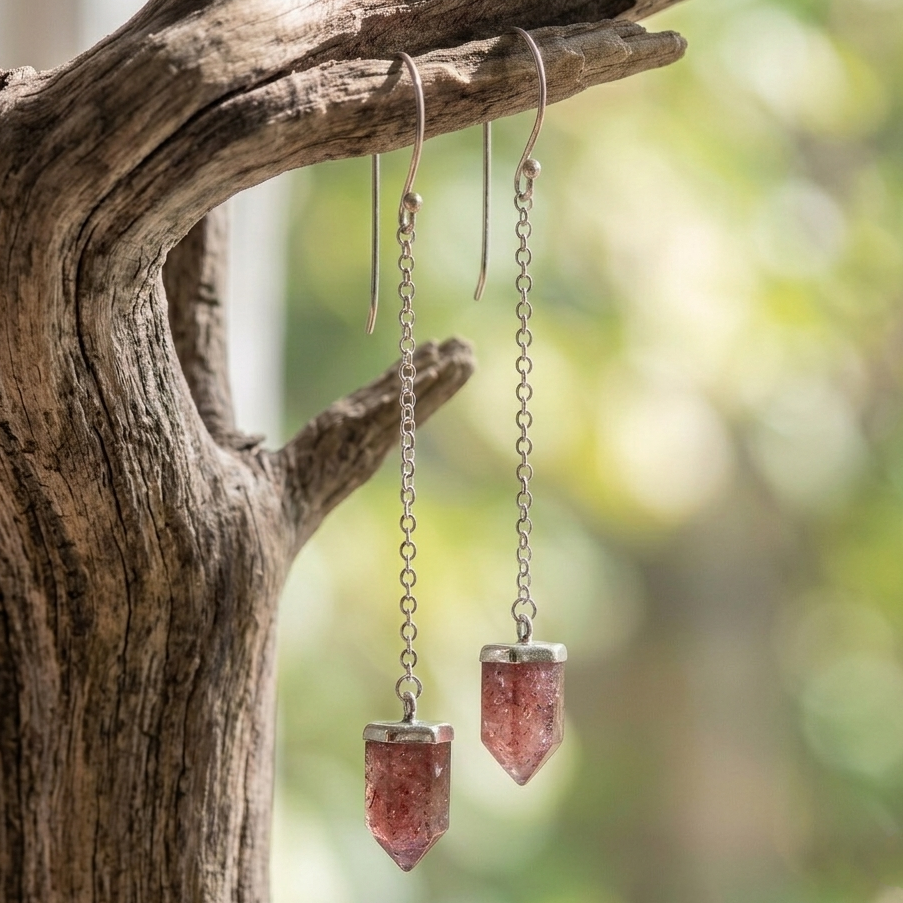 Aros colgantes con cuarzo