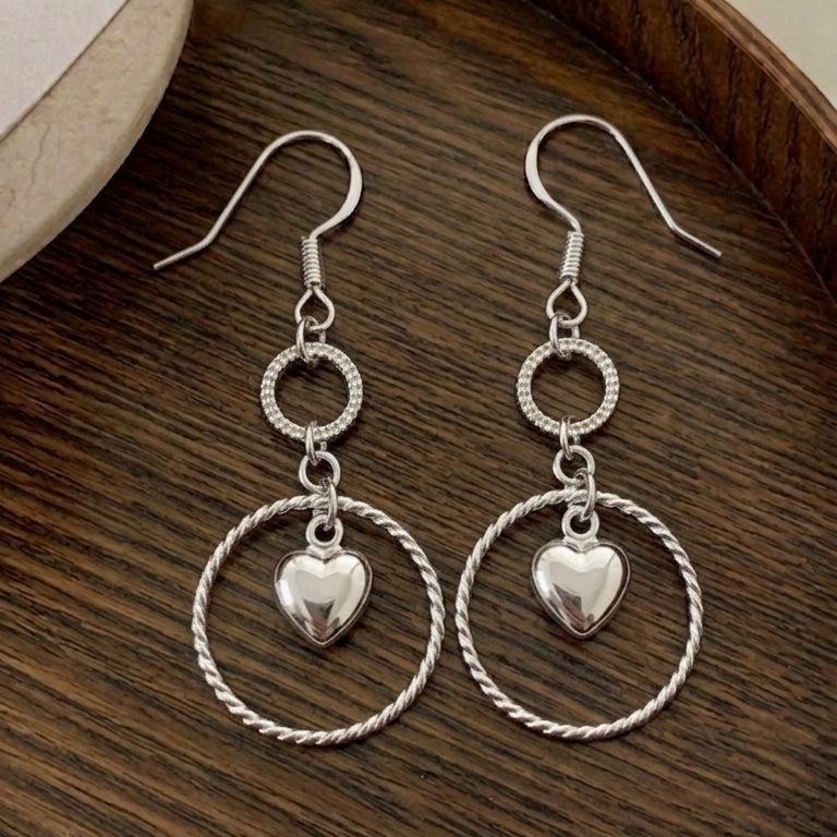 Aros colgantes circulo de amor