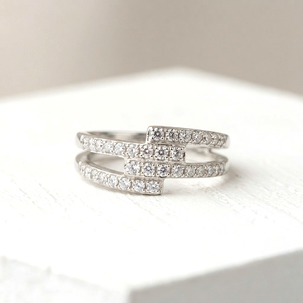 Anillo destellos cruzados