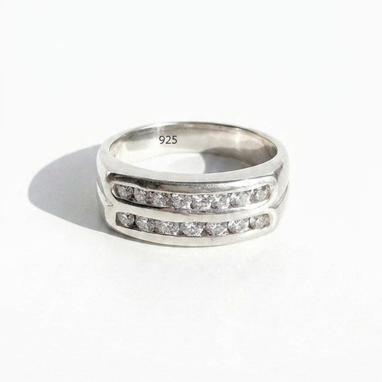 Anillo grueso con circones - N°22