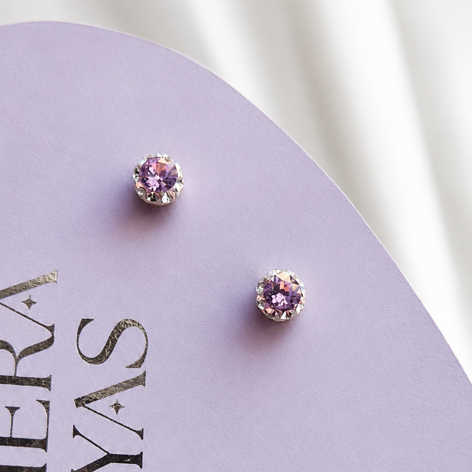 Aros rosa con Cristal swarovski