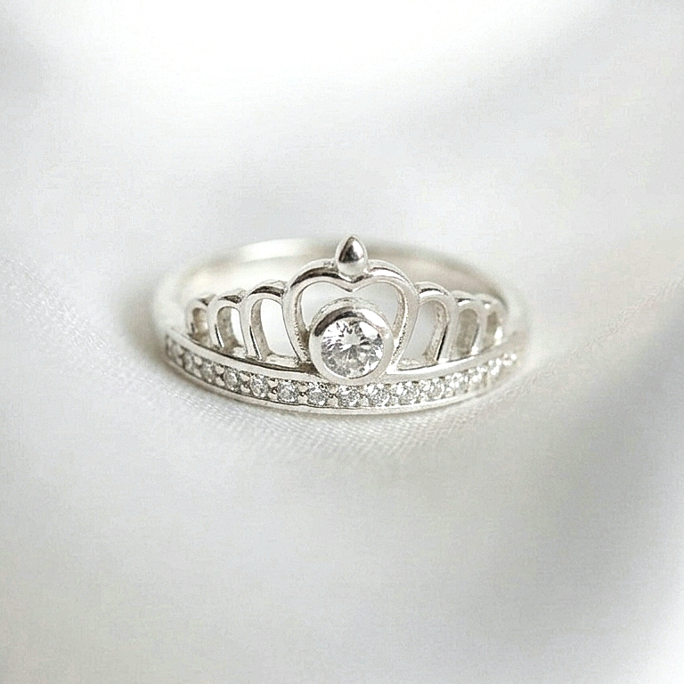 Anillo corona circón - N°18