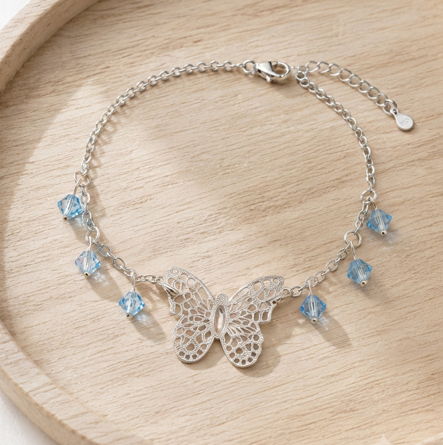 Pulsera de mariposa con cristales swarovski