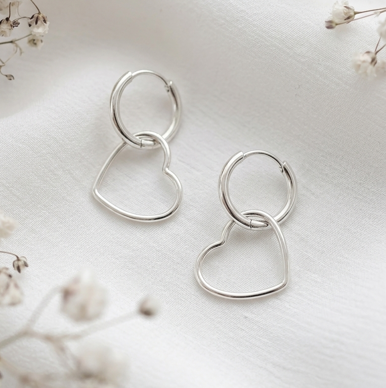 Aros argollas de corazón