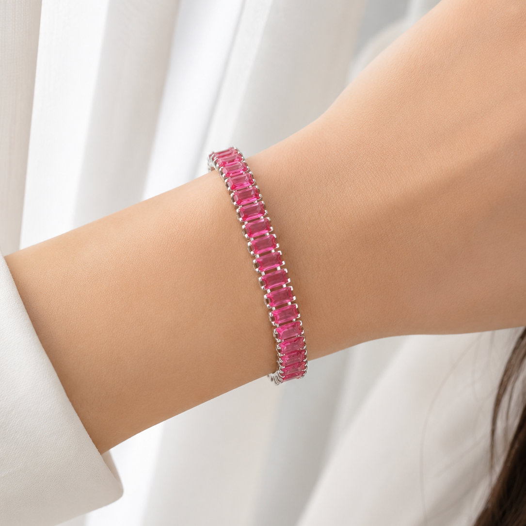Pulsera Tennis Rosa