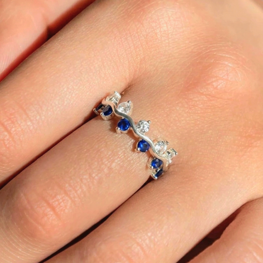 Anillo espiga azulada