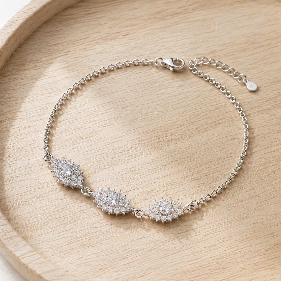 Pulsera flores de circones