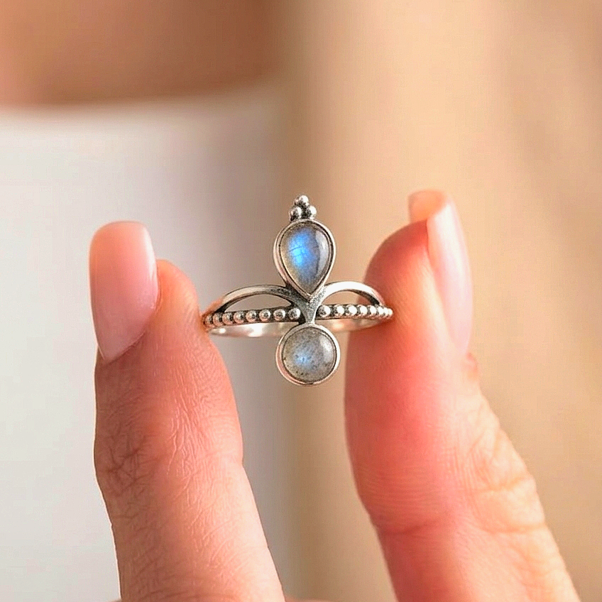 Anillo Ninfa labradorita